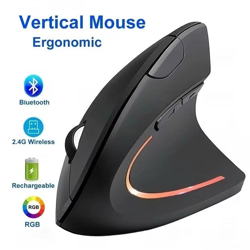 Gaming Keyboard Ergonomics - Ergonomically Compliant Vertical Mouse 2.4GHz Bluetooth