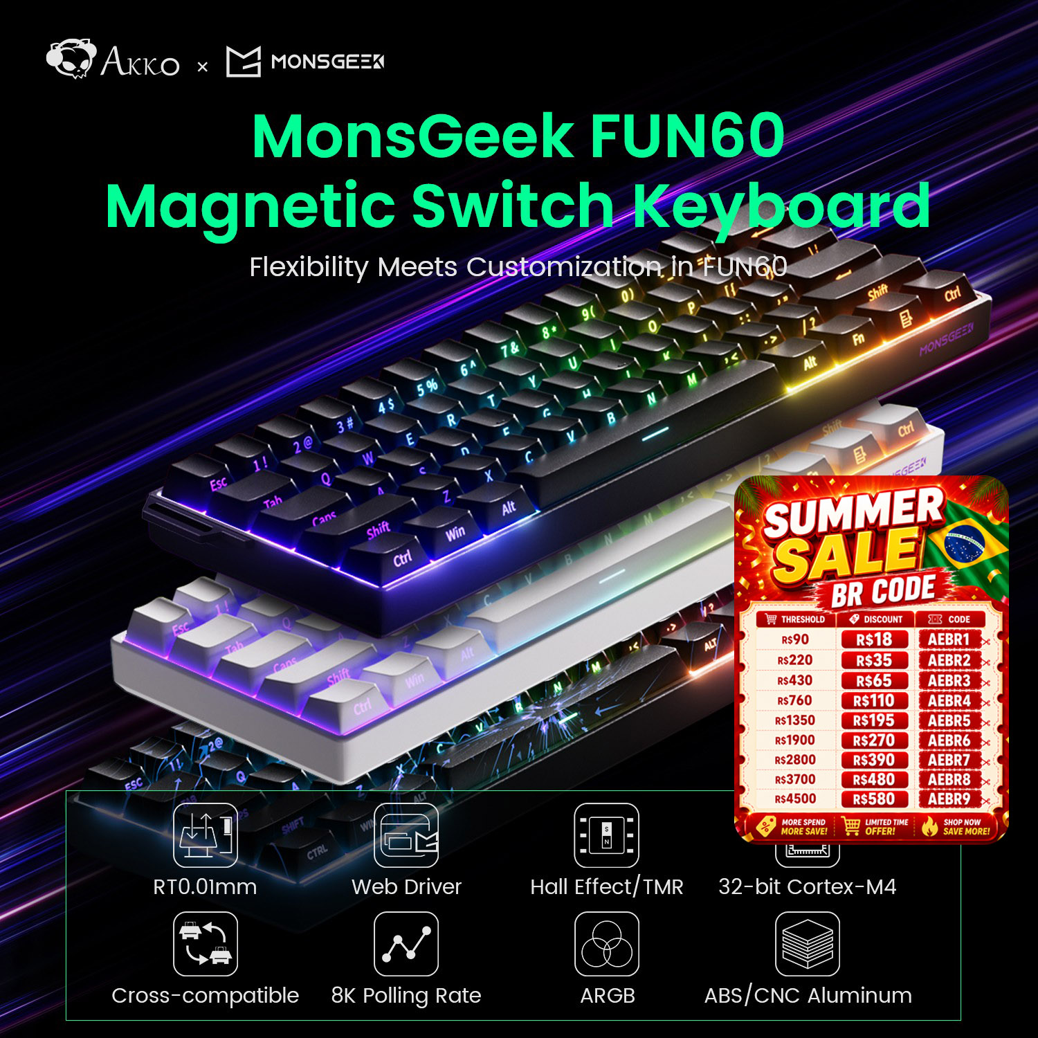 Gaming Keyboard Expensive - Akko MonsGeek FUN60 Mechanical Keyboard Magnetic