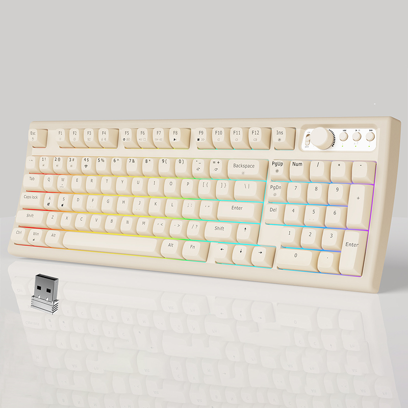 Gaming Keyboard That Is Quiet - EWEADN V97 Cute Creamy Keyboard, Bluetooth/2.4GHz