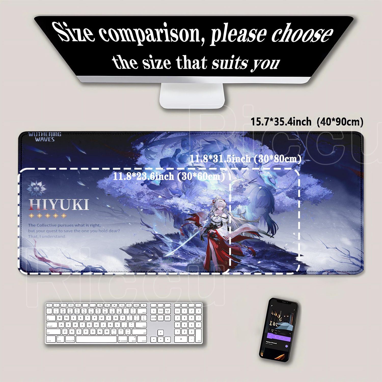 400x900mm Mousepad Hiyuki Wuth - Gaming Keyboard Typewriter ulasan dan harga