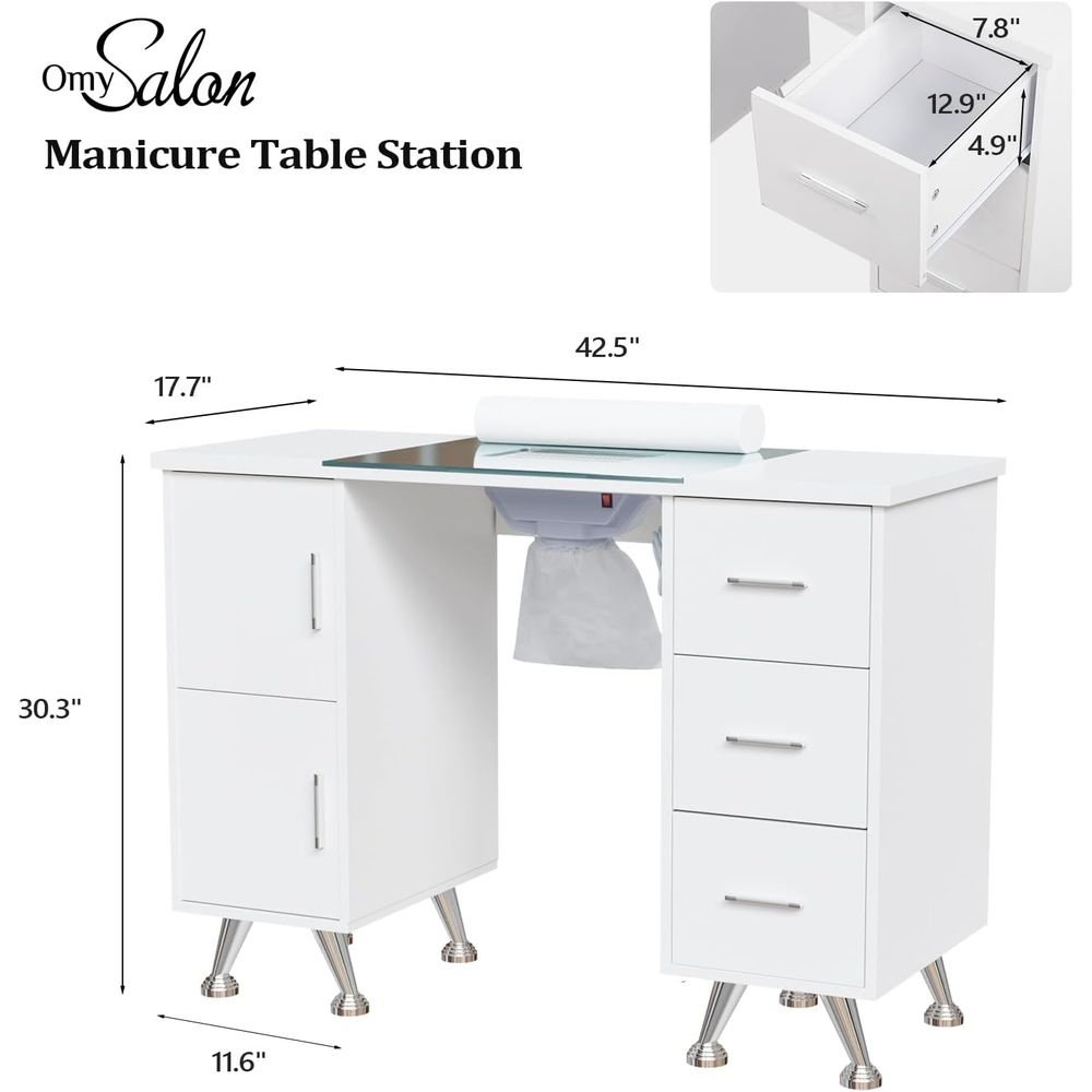 Manicure Table Nail Desk for N - Wrist Rest Wood ulasan dan harga