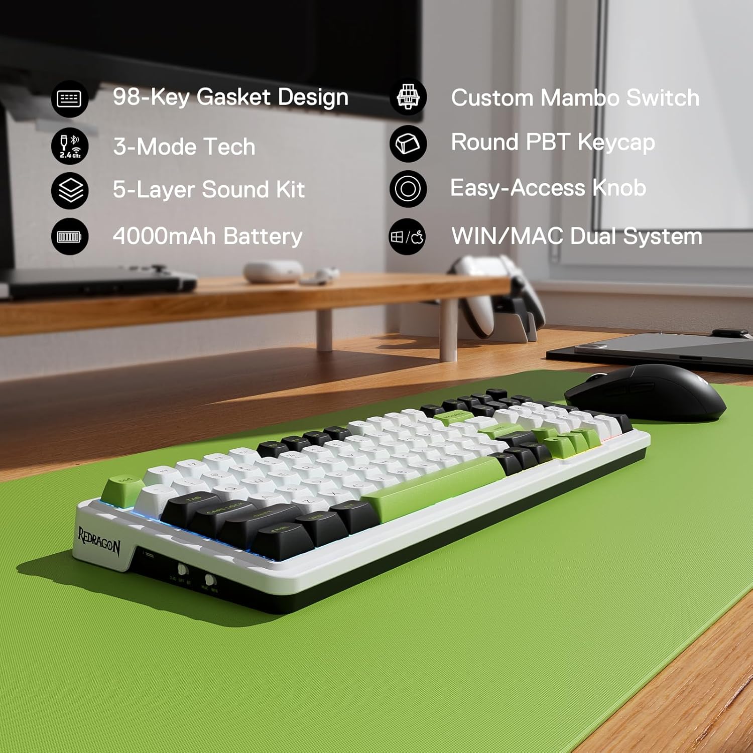 Redragon K686 PRO 98 Keys Wire - Gaming Keyboard No Noise ulasan dan harga