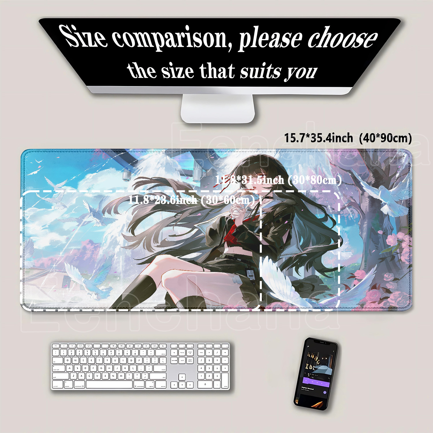 Mousepad Chisa New Role Kawaii - Gaming Keyboard Typewriter ulasan dan harga
