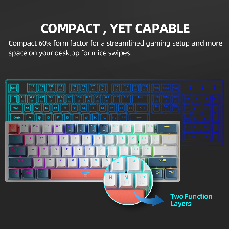 K500-B61 Machenike Mini Mechan - Gaming Keyboard Non Mechanical ulasan dan harga