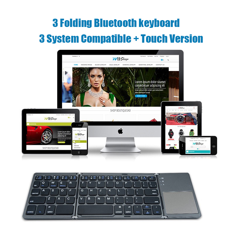 Wireless Folding Keyboard Blue - Gaming Keyboard Non Mechanical ulasan dan harga