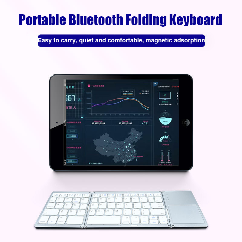 Wireless Folding Keyboard Blue - Gaming Keyboard Non Mechanical ulasan dan harga