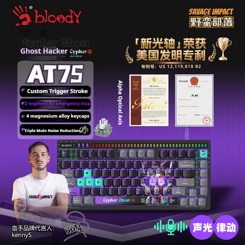 A4Tech AT75 Mechanical Keyboar - Gaming Keyboard No Noise ulasan dan harga