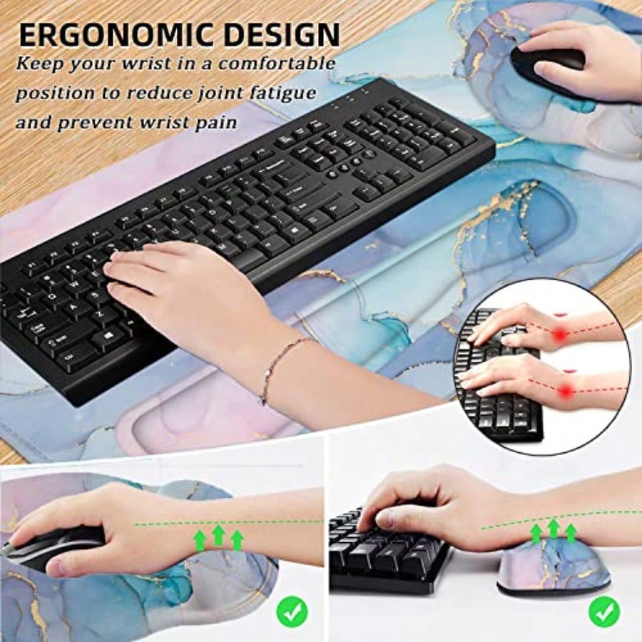 Mouse Pad with Wrist Rest Larg - Gaming Keyboard Ergonomics ulasan dan harga