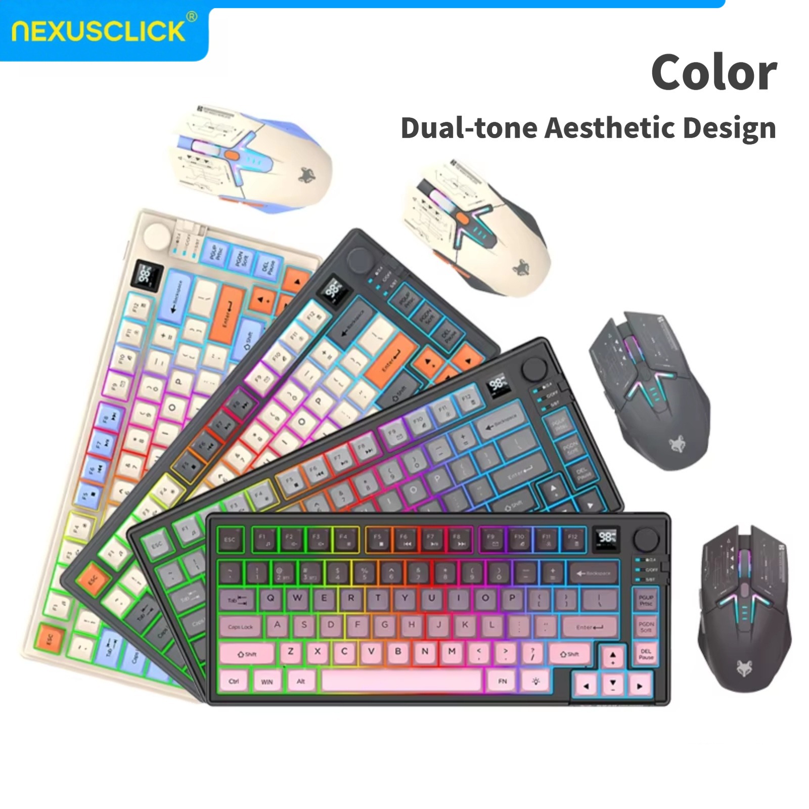 NexusClick Dual Mode Keyboard  - Gaming Keyboard And Mouse Combo Wireless ulasan dan harga