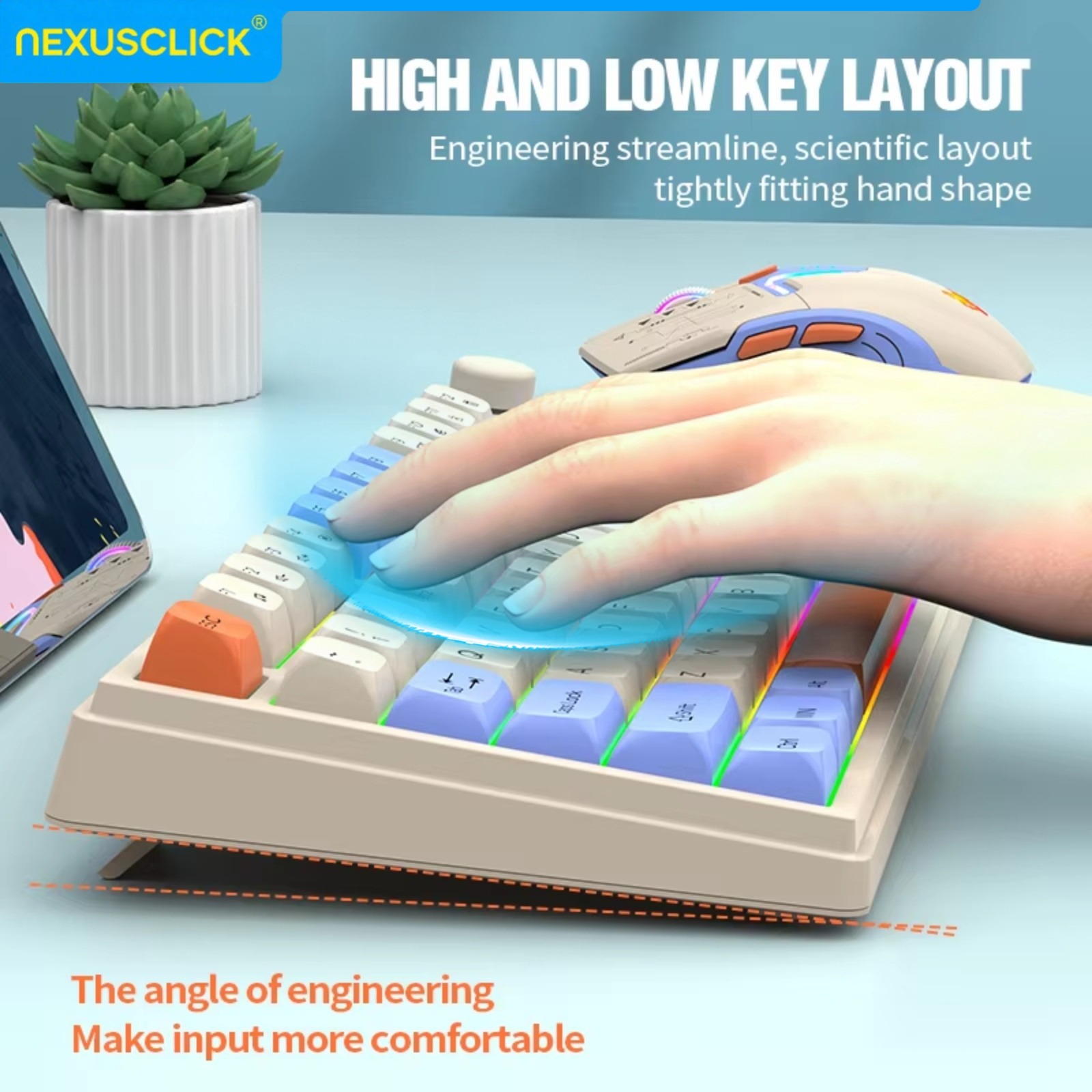 NexusClick Dual Mode Keyboard  - Gaming Keyboard And Mouse Combo Wireless ulasan dan harga