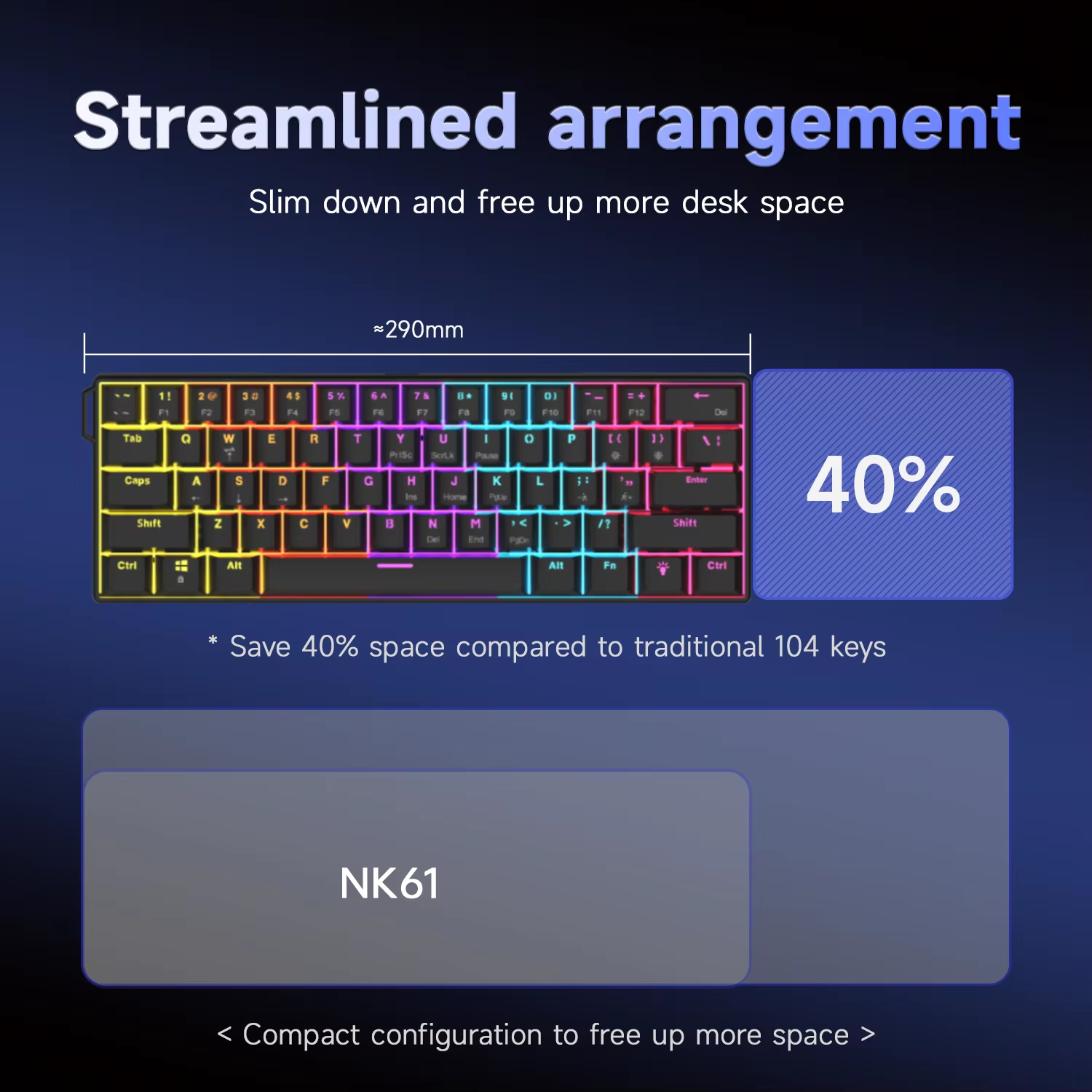 AJAZZ NK61 61-Key Red Switch W - Gaming Keyboard Non Mechanical ulasan dan harga