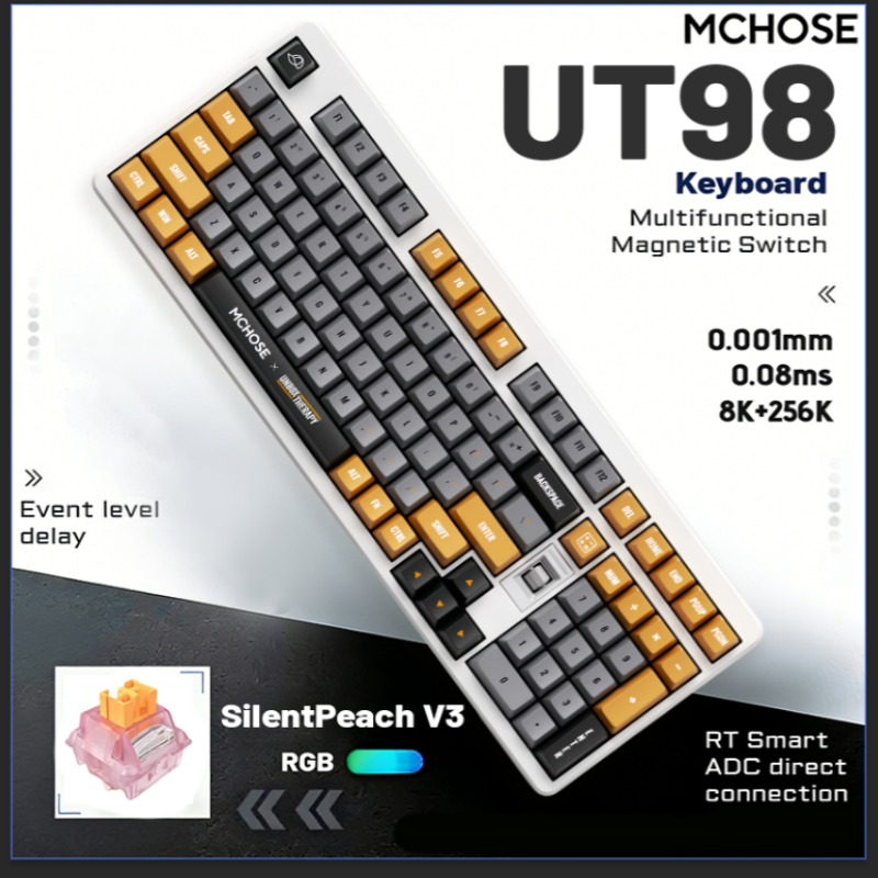 MCHOSE x Unbox Therapy - UT98  - Gaming Keyboard That Is Quiet ulasan dan harga