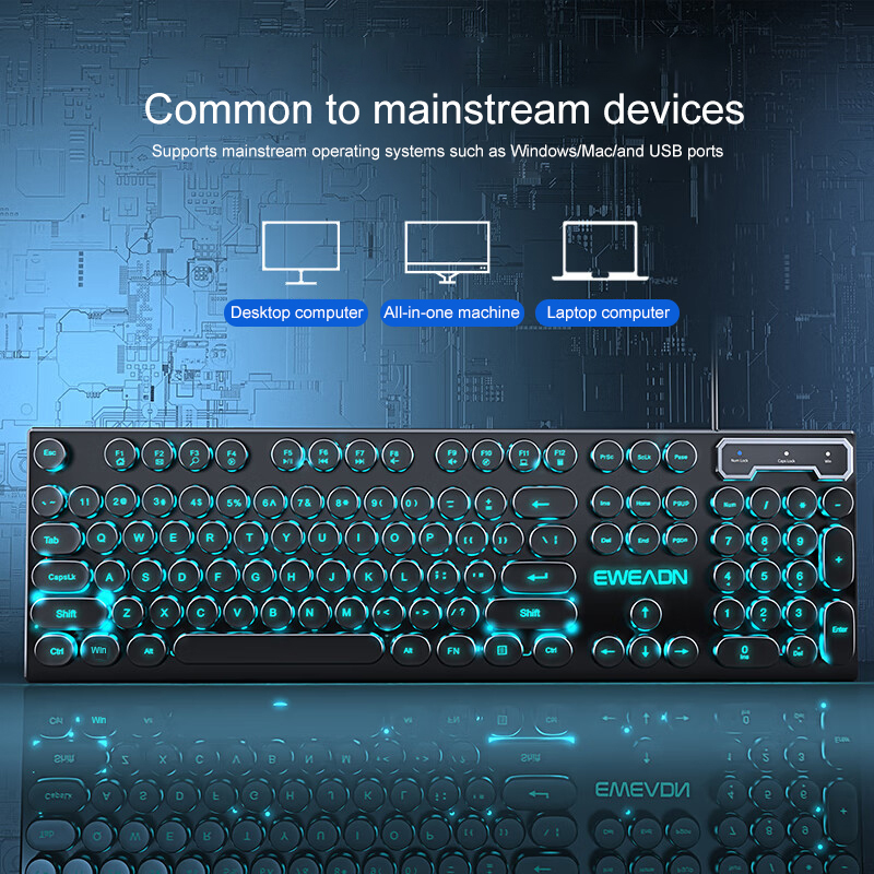 EWEADN Typewriter Gaming Keybo - Gaming Keyboard Typewriter ulasan dan harga