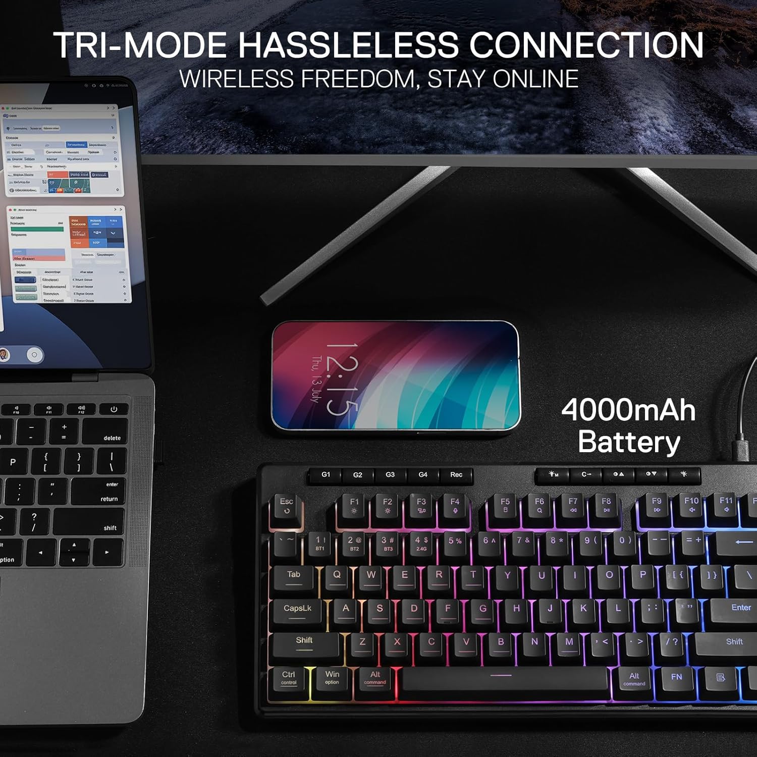 Redragon K516 PRO Shiva TKL RG - Gaming Keyboard Mobile ulasan dan harga