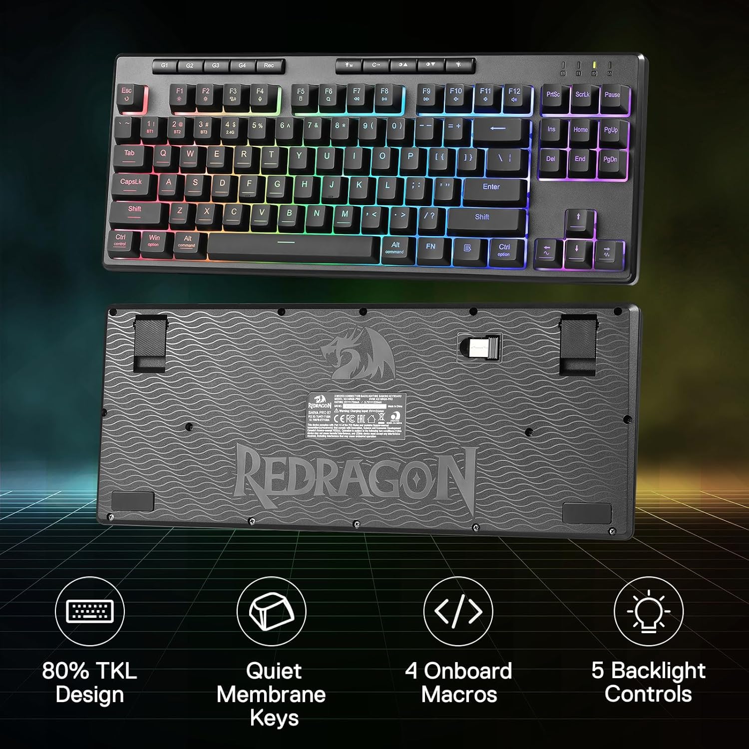 Redragon K516 PRO Shiva TKL RG - Gaming Keyboard Mobile ulasan dan harga