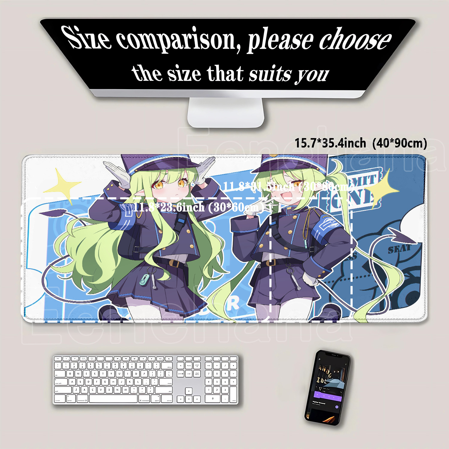 Gaming Mousepad Blue Archive H - Gaming Keyboard Typewriter ulasan dan harga