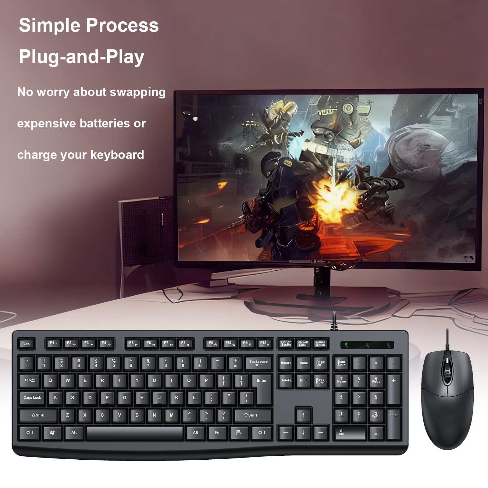 T650 Keyboard Mouse Combo USB  - Gaming Keyboard Ergonomics ulasan dan harga