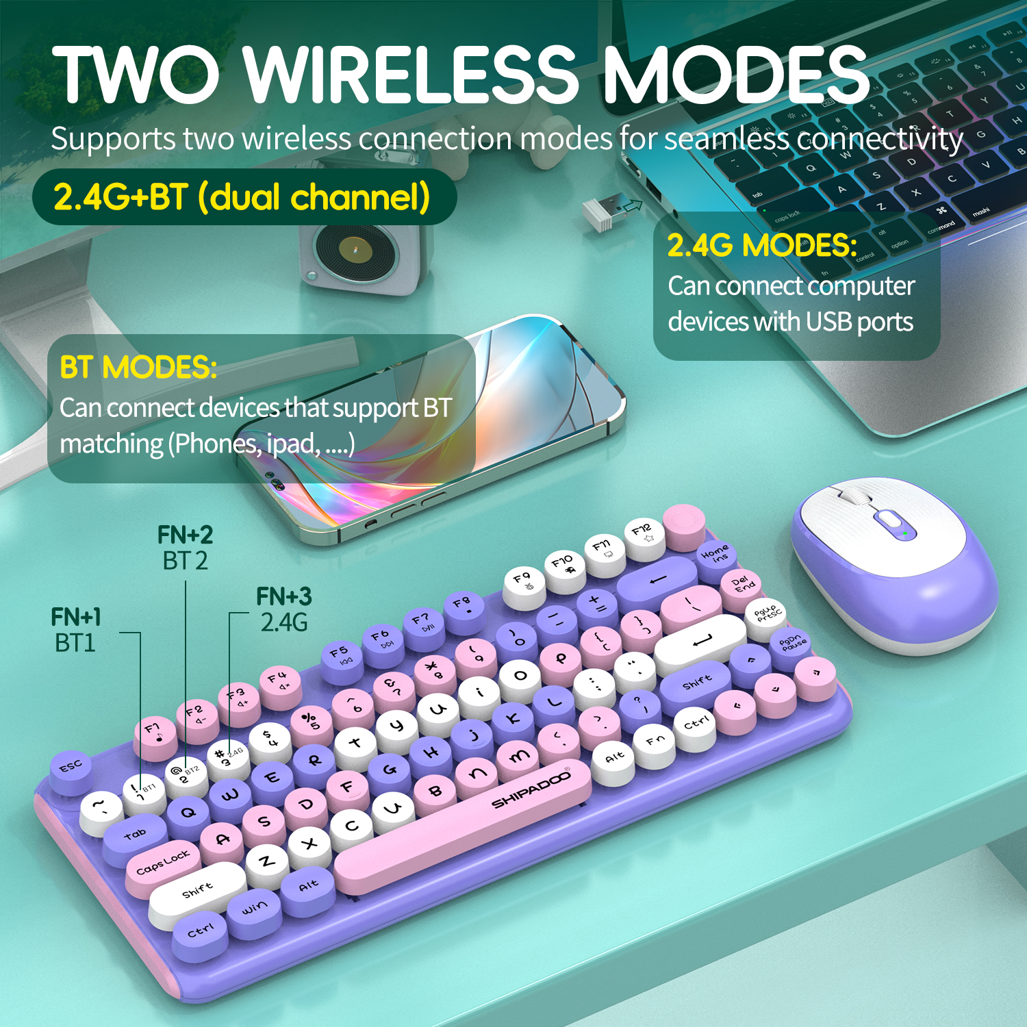 81 keys Bluetooth 2.4G Wireles - Gaming Keyboard And Mouse Combo Wireless ulasan dan harga