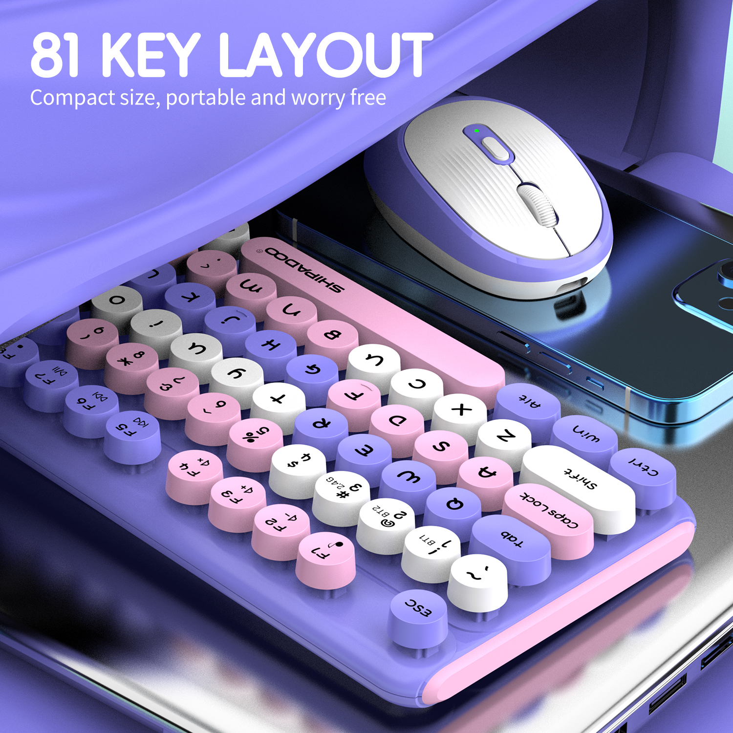 81 keys Bluetooth 2.4G Wireles - Gaming Keyboard And Mouse Combo Wireless ulasan dan harga