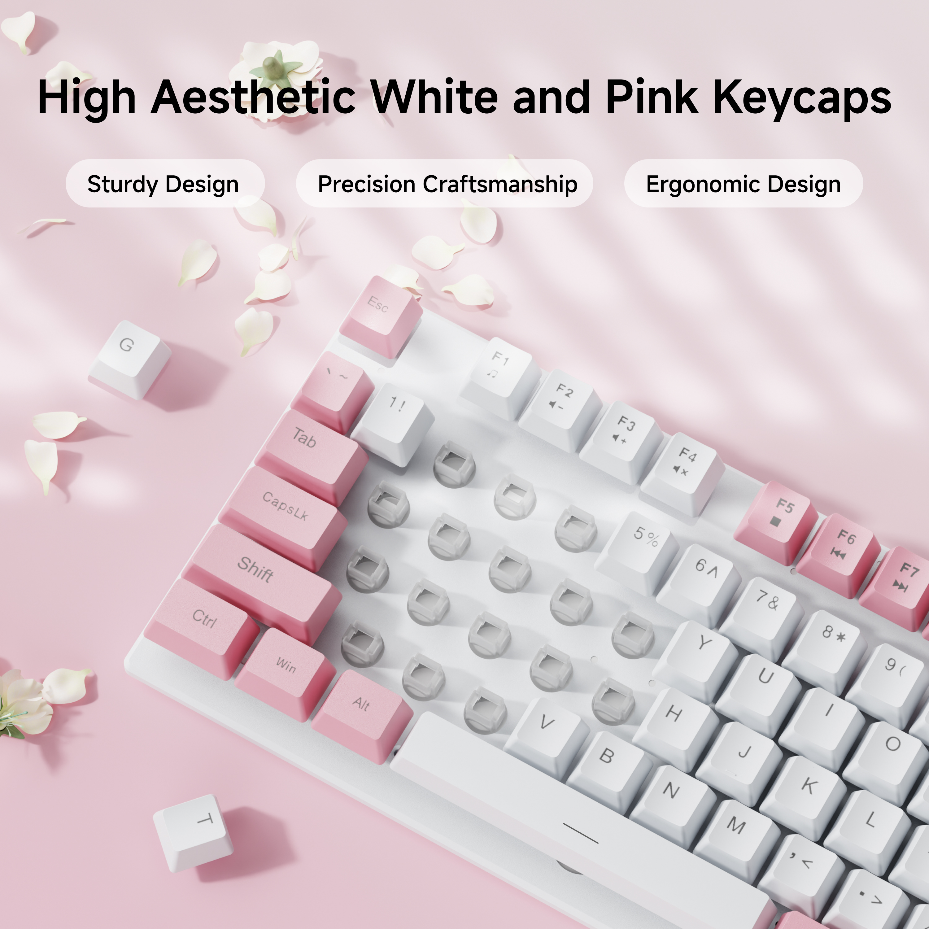 EWEADN Wired Pink White Keyboa - Gaming Keyboard That Is Quiet ulasan dan harga