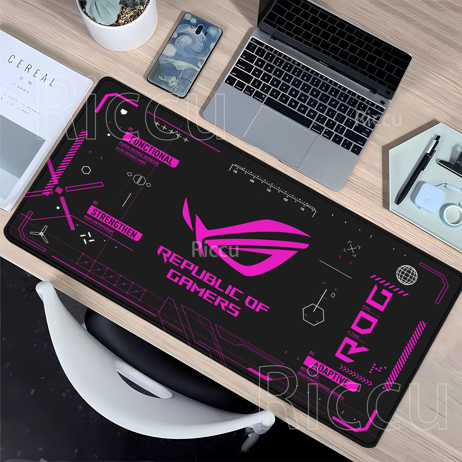 R-ROG Large Gaming Mouse Pad A - Gaming Keyboard Typewriter ulasan dan harga