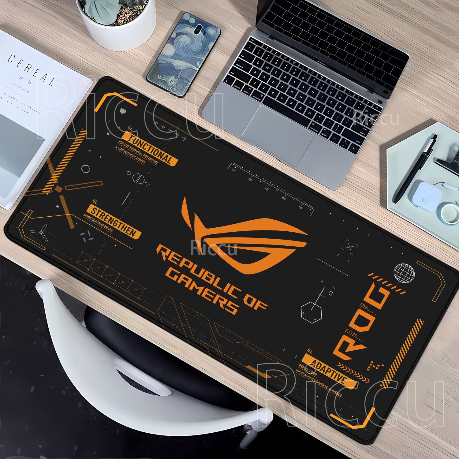 R-ROG Large Gaming Mouse Pad A - Gaming Keyboard Typewriter ulasan dan harga