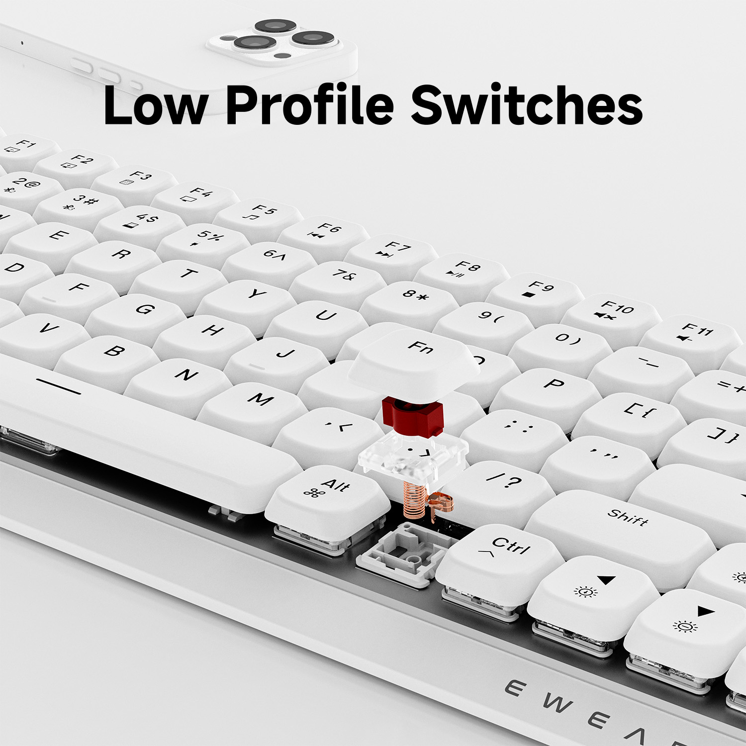 EWEADN 84 Keys Tri-Mode Low Pr - Gaming Keyboard Ergonomics ulasan dan harga