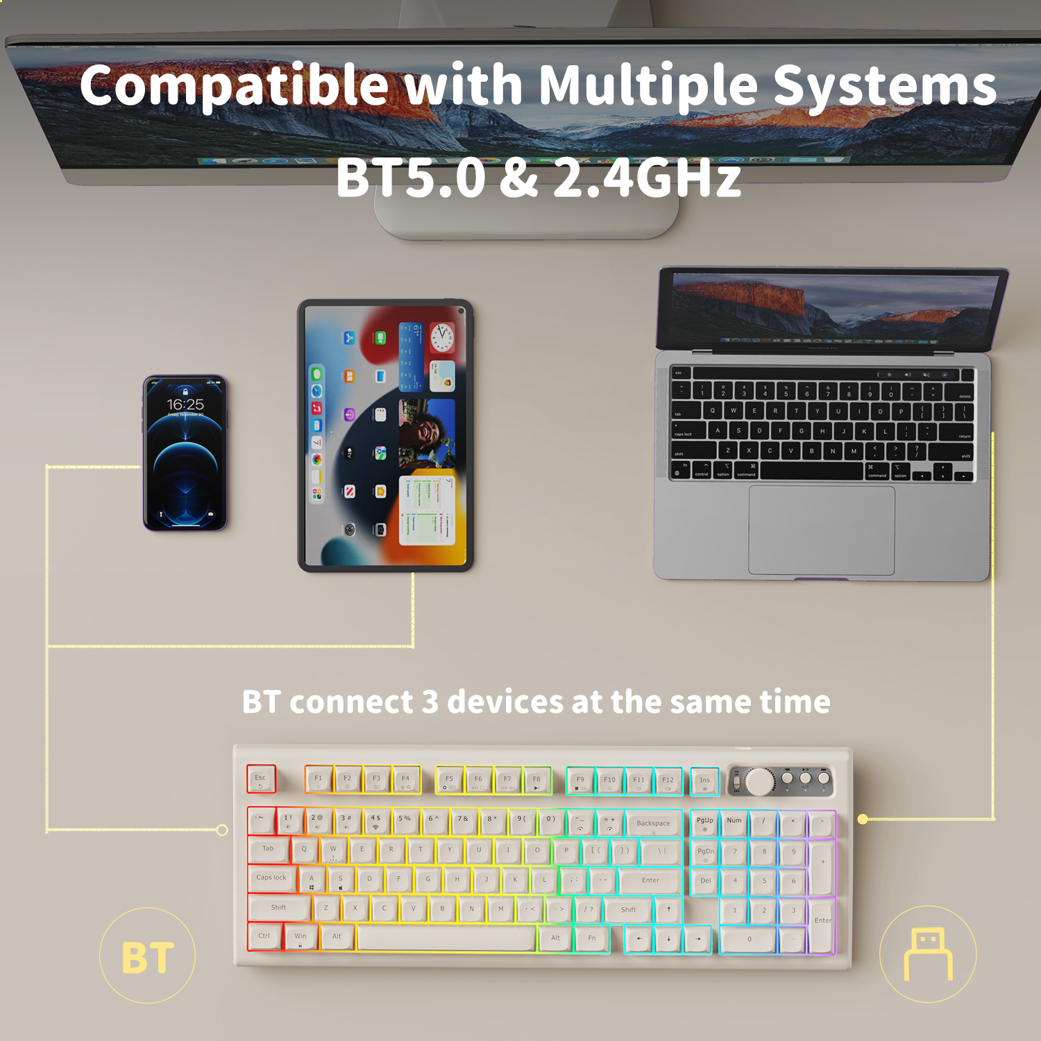EWEADN V97 Cute Creamy Keyboar - Gaming Keyboard That Is Quiet ulasan dan harga