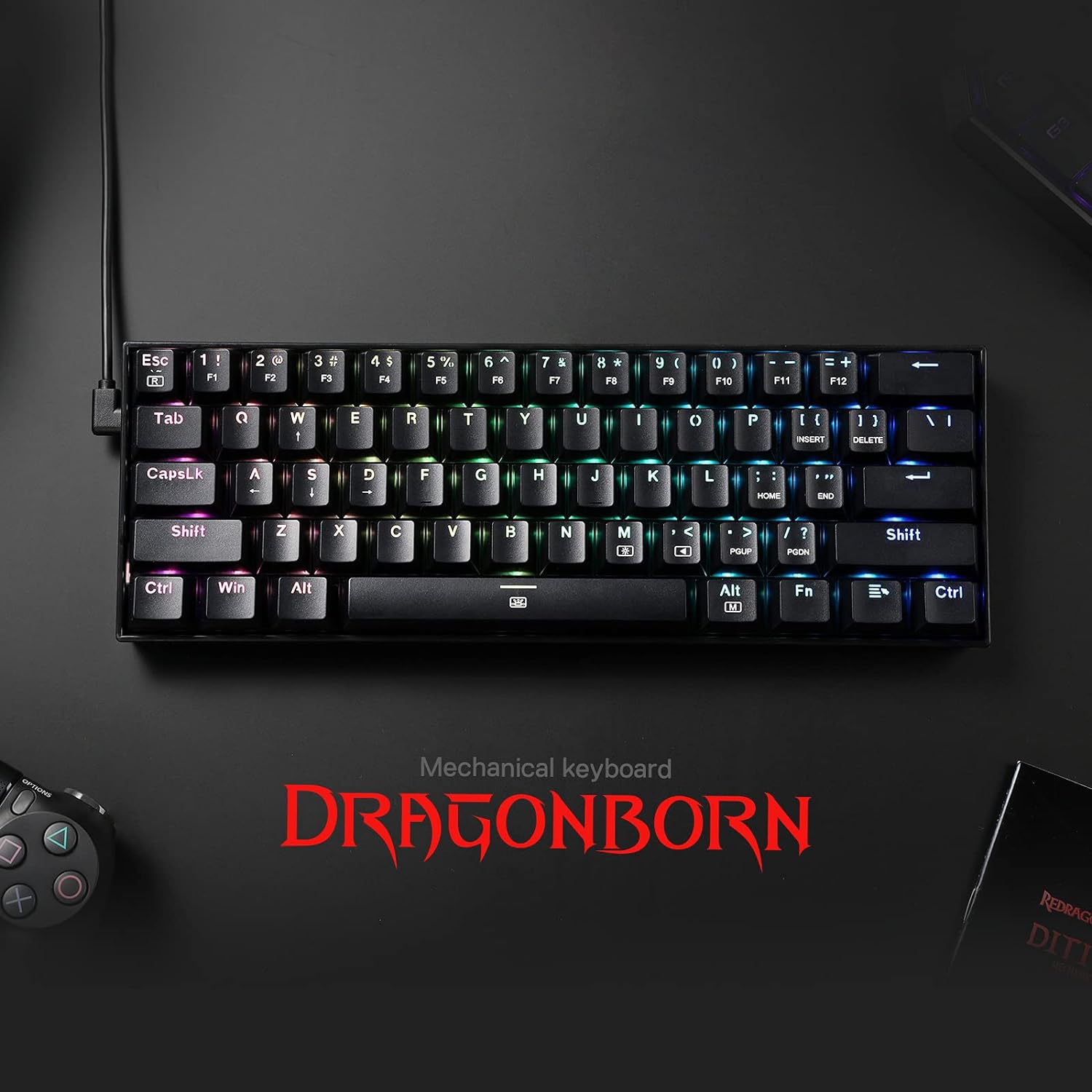 Redragon K630 Dragonborn 60% W - Gaming Keyboard Mobile ulasan dan harga