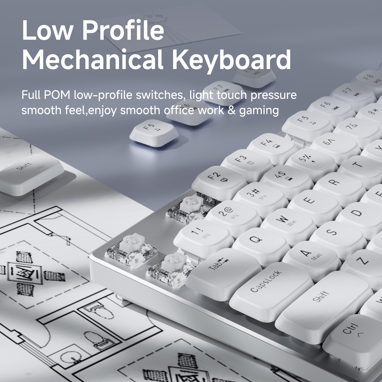EWEADN Wireless Low-Profile Me - Gaming Keyboard Ergonomics ulasan dan harga