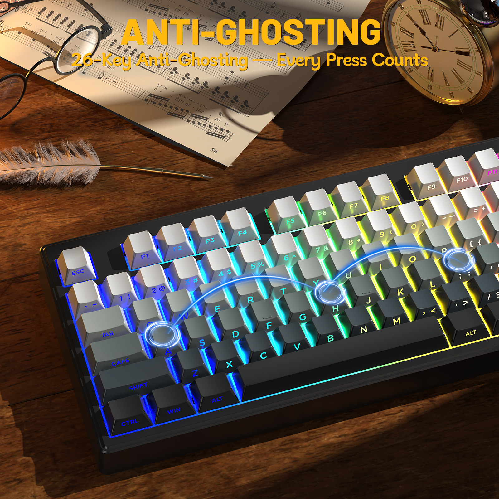 ZIYOULANG M87V2 87 Keys Tri-Mo - Gaming Keyboard That Is Quiet ulasan dan harga
