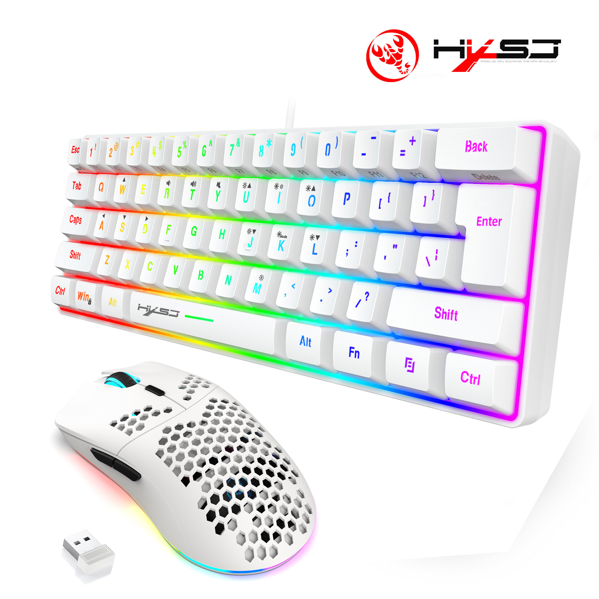 Hot sale 60% mini portable gam - Gaming Keyboard And Mouse Combo Wireless ulasan dan harga