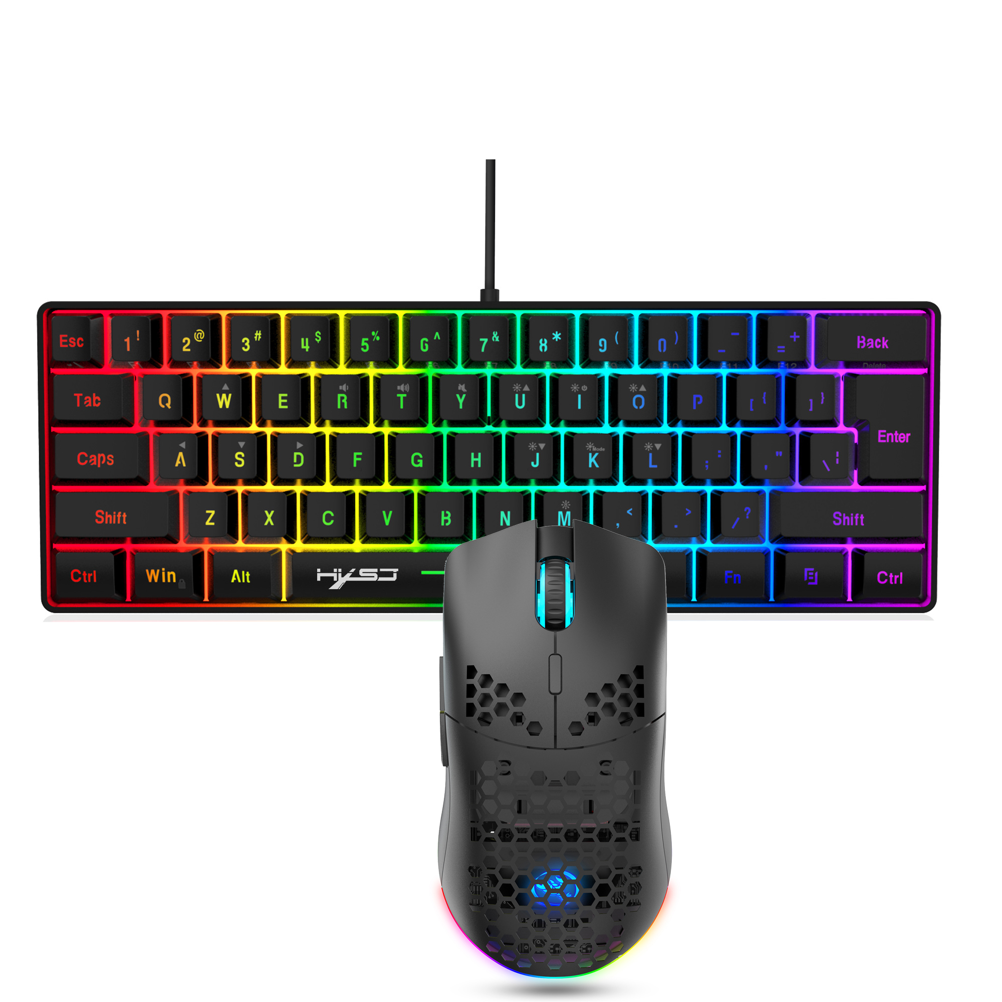 Hot sale 60% mini portable gam - Gaming Keyboard And Mouse Combo Wireless ulasan dan harga
