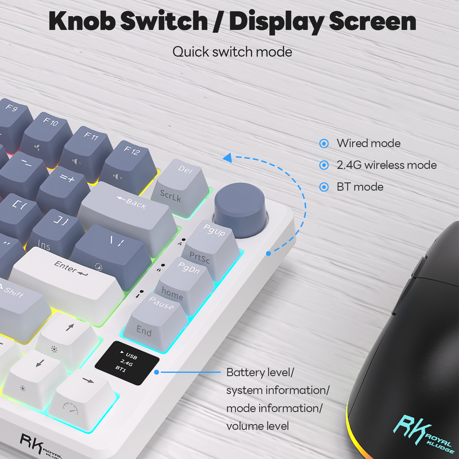 RK ROYAL KLUDGE M75 2.4G Wirel - Gaming Keyboard Bundle ulasan dan harga