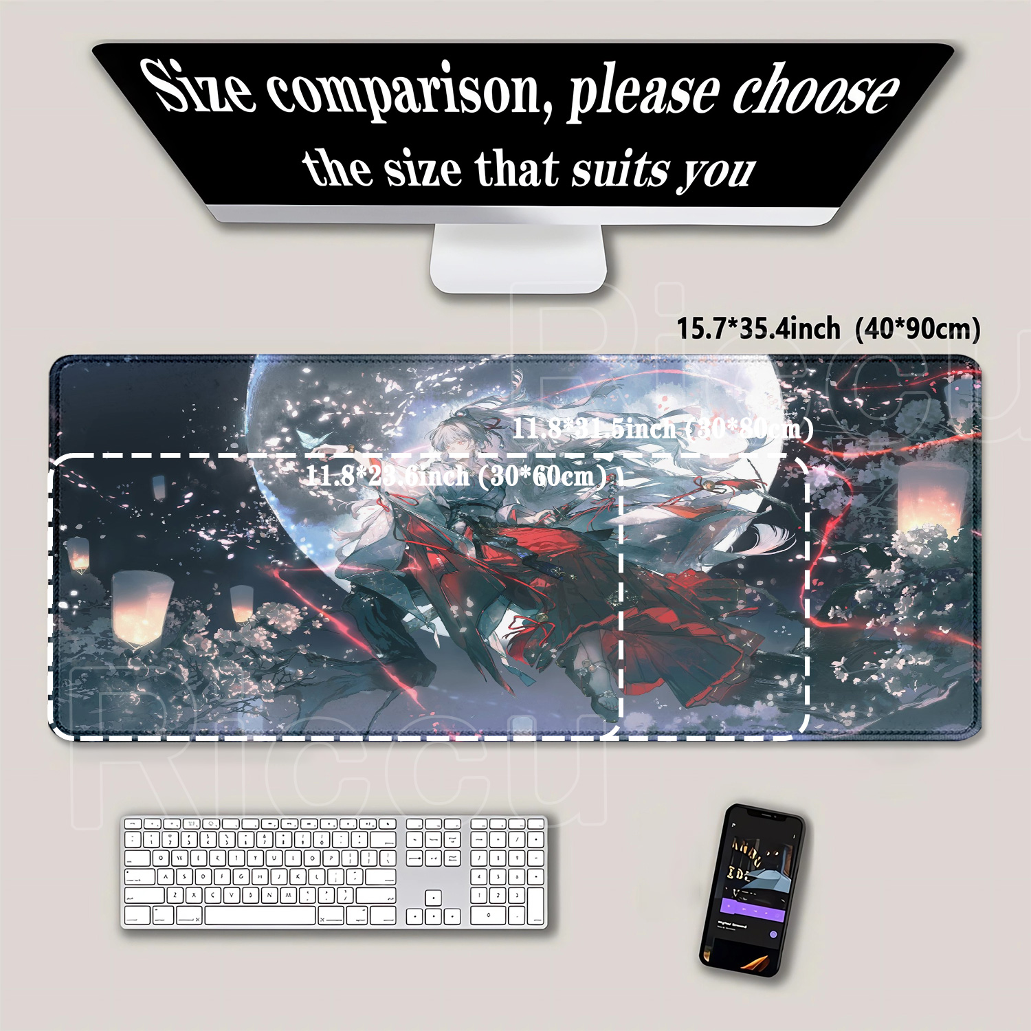 Anime girl Hiyuki Wuthering Wa - Gaming Keyboard Typewriter ulasan dan harga