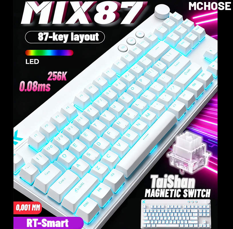 MCHOSE Mix 87 Magnetic Axis Ca - Gaming Keyboard Expensive ulasan dan harga