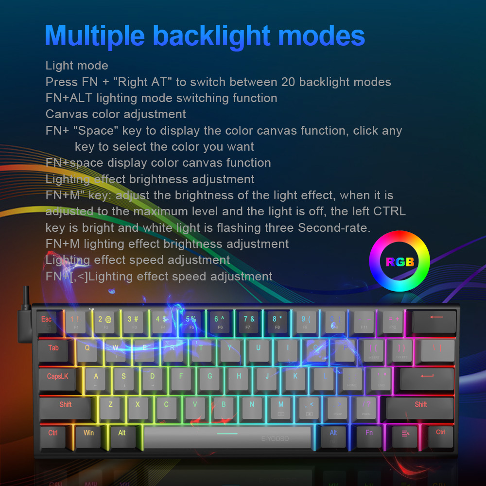 E-YOOSO Z11 RGB USB 60% Mini M - Gaming Keyboard E Yooso ulasan dan harga